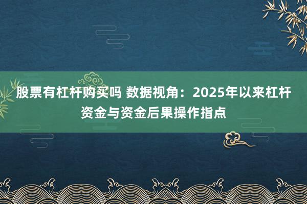股票有杠杆购买吗 数据视角:2025年以来杠杆资金与资金后果操作指点